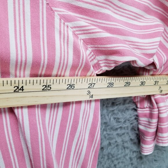 Torrid Shirt Womens 4X Pink Striped Long Sleeve Button Up Collared Pocket - Picture 8 of 11